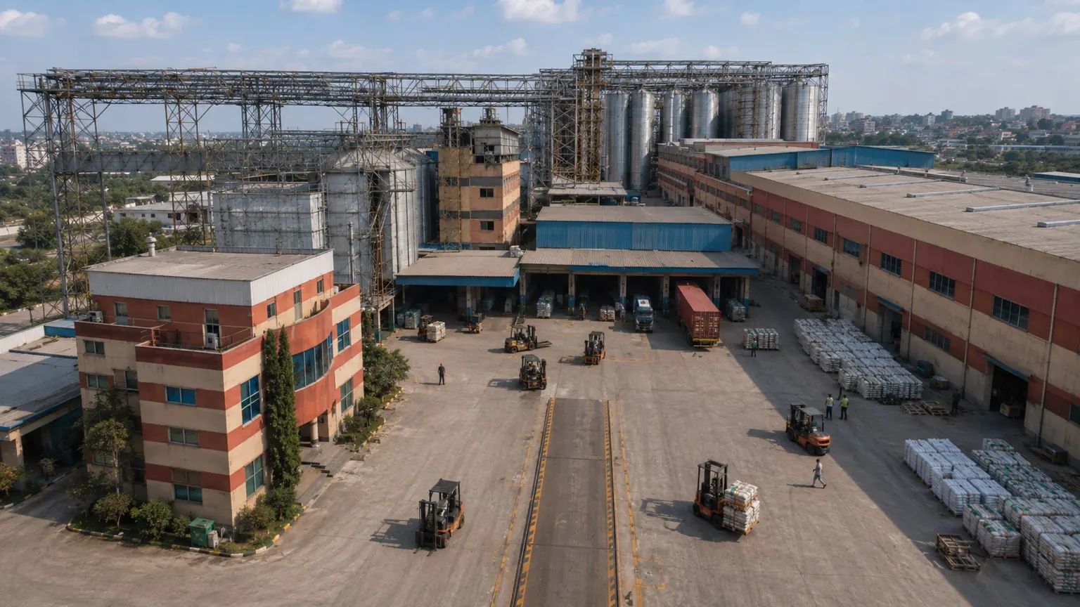 Aerial view of Admiral Agro facility