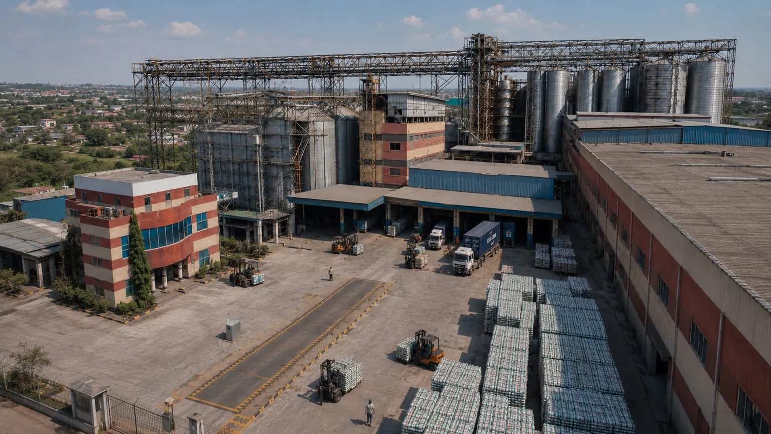 Forklift loading export bags