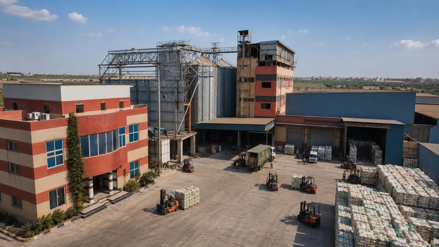 Silos and logistics yard